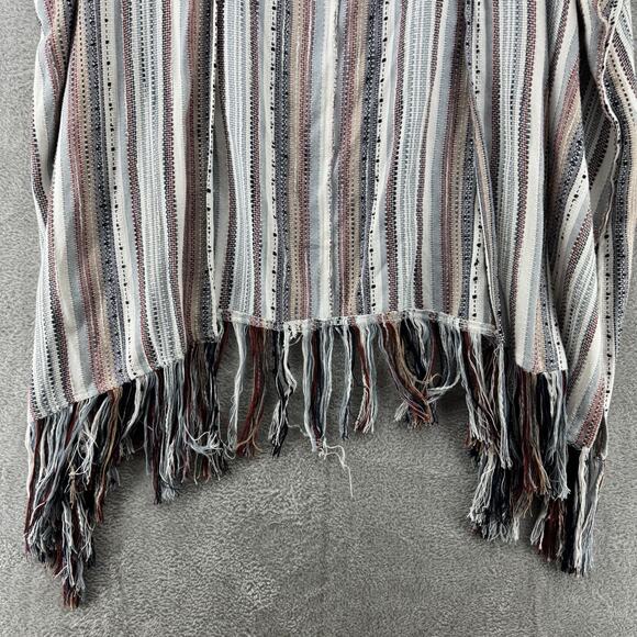 altard state Cardigan Womens L Brown Striped Open Front Woven Boho Western - Picture 4 of 12